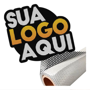 Adesivo perfurado Perfurado  4x0 Brilho Sem acabamento 
